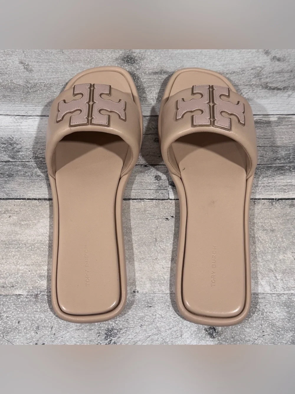 TORY BURCH Double T Sport Slide Sandal - Dolce De Leche  - Sz - 10.5 .US Women’s
